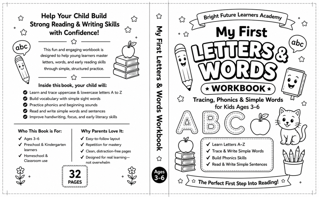 My First Letter and Words Workbook (digital download)