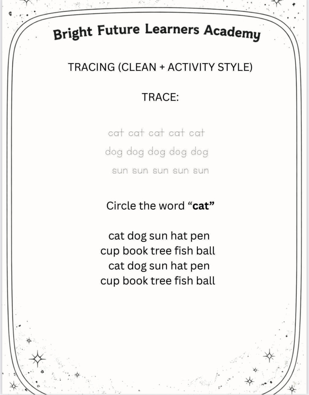 My First Letter and Words Workbook (digital download)