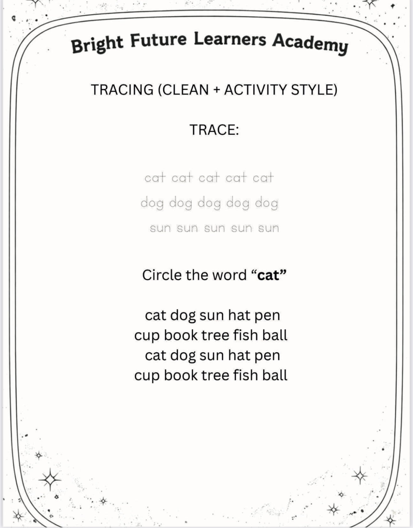 My First Letter and Words Workbook (digital download)