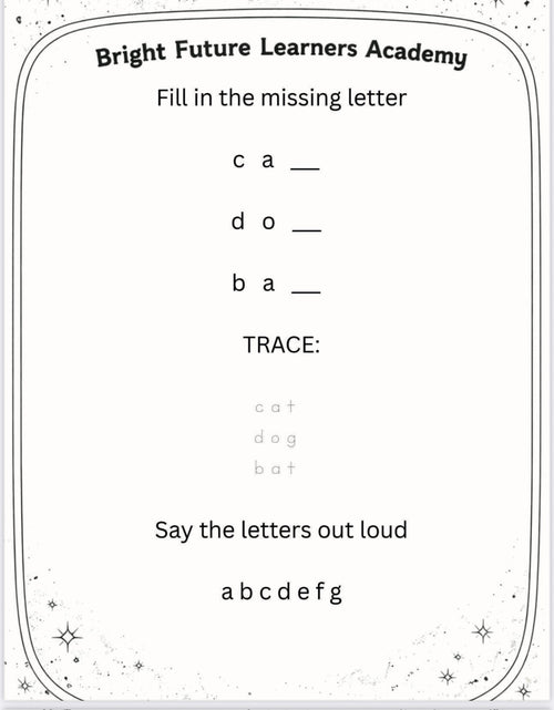 My First Letter and Words Workbook (digital download)