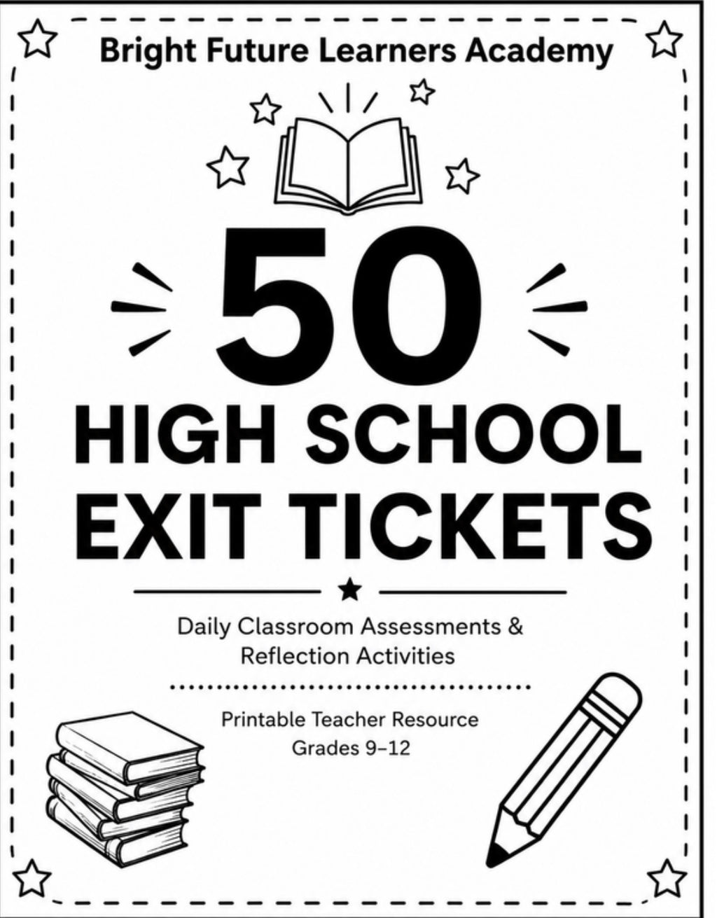 50 High School Exit Tickets Printable Bundle (digital download)